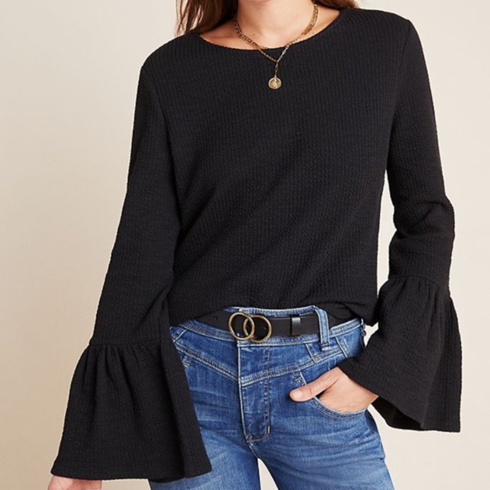 Anthropologie Porridge Joan Bell-Sleeved Top